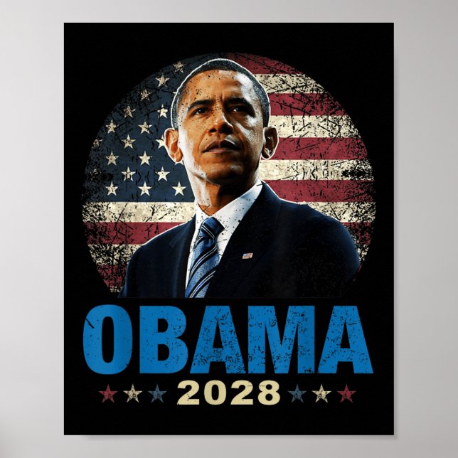 Funny Obama 2028 Flag Poster (Vorne)