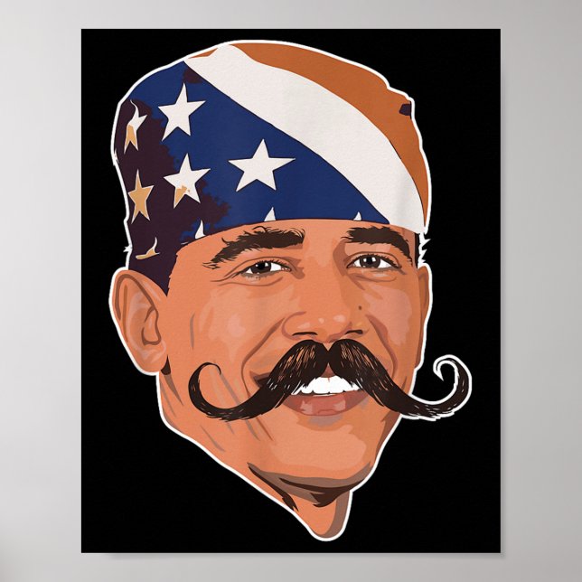 Funny Obama Mustache American Poster (Vorne)