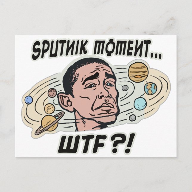 Funny Obama Sputnik Moment Postkarte (Vorderseite)