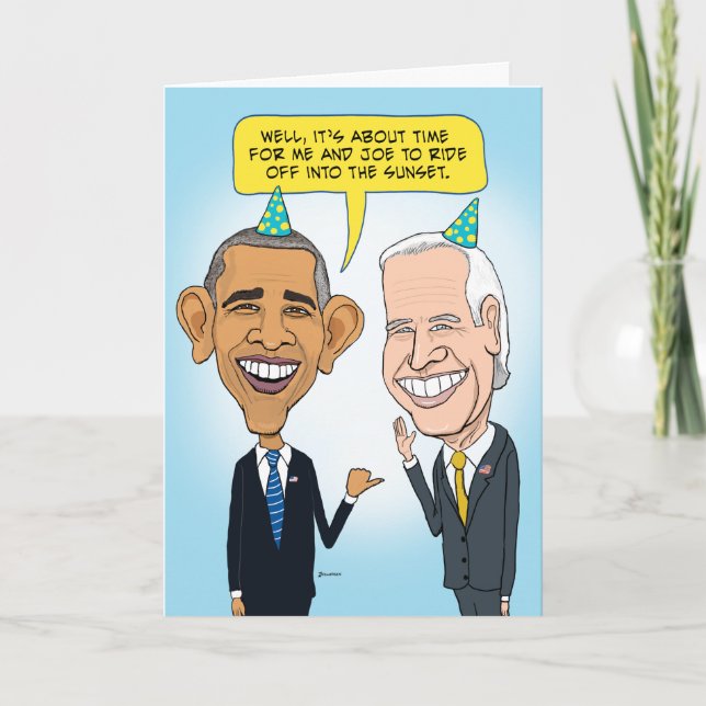 Funny Obama und Biden Farewell Birthday Card Karte (Vorderseite)