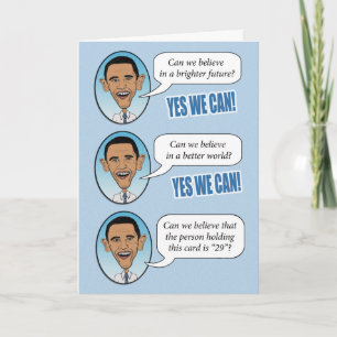Funny Obama "Yes we Can" Geburtstagskarte Karte