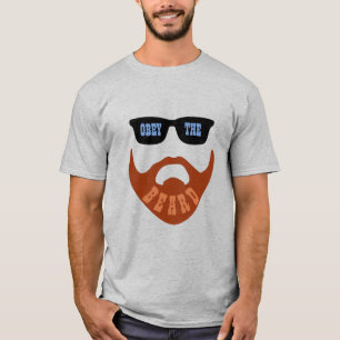 Funny Obey the Beard (Red Beard Blue Eyes) T-Shirt