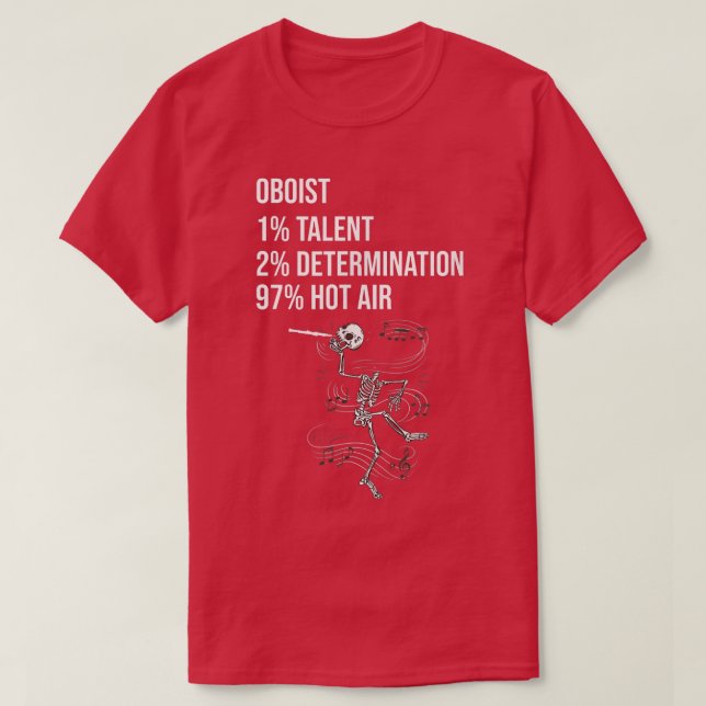 Funny Oboist Music Orchestra Skeleton Oboe Player  T-Shirt (Design vorne)