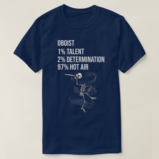 Funny Oboist Music Orchestra Skeleton Oboe Player  T-Shirt (Design vorne)