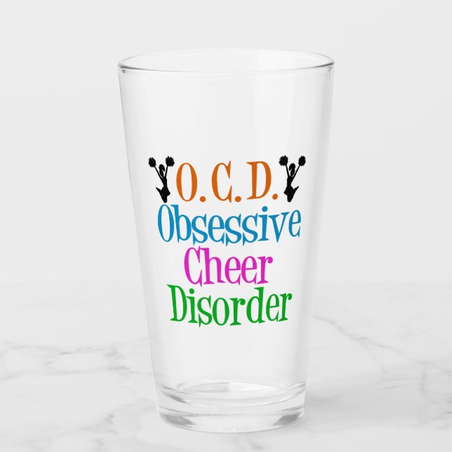 Funny Obsessive Cheer Disease Glas (Vorderseite)