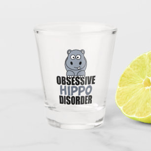 Funny Obsessive Hippo-Störung Schnapsglas