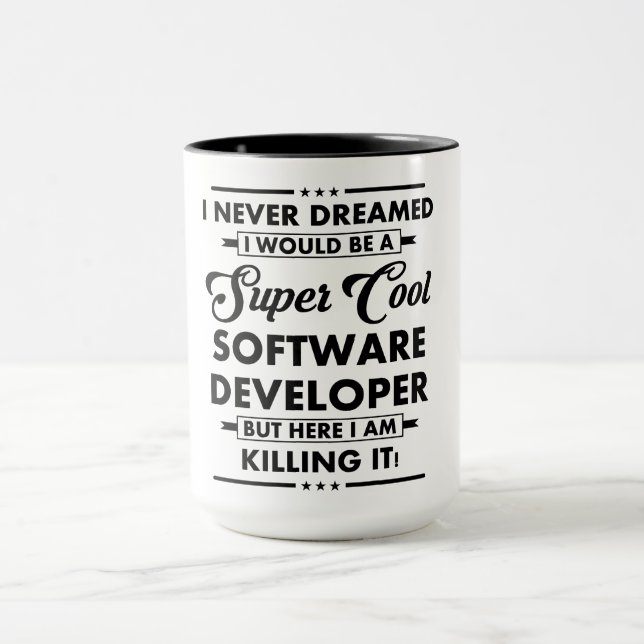 Funny Occupation/Profession Super Cool Developer Tasse (Zentrum)