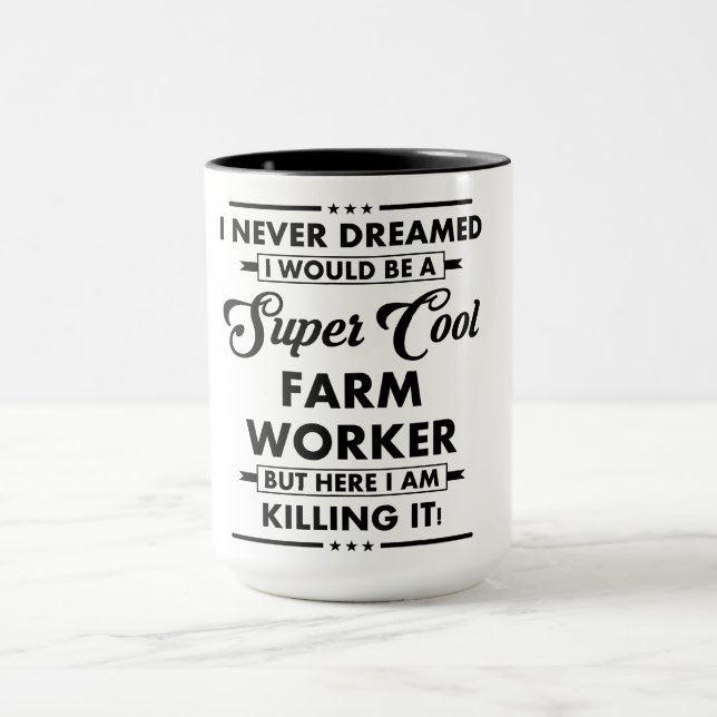 Funny Occupation/Profession Super Cool Farm Worker Tasse (Zentrum)