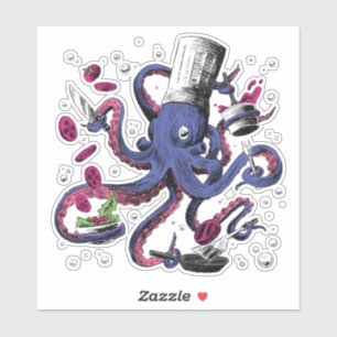 Funny Octopus Koch Aufkleber