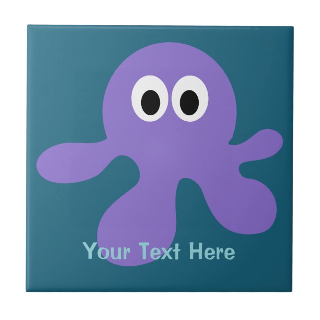 Funny Octopus kundenspezifische Keramiken Fliese (Vorderseite)