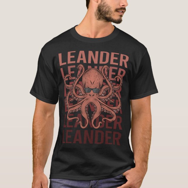 Funny Octopus Leander T-Shirt (Vorderseite)