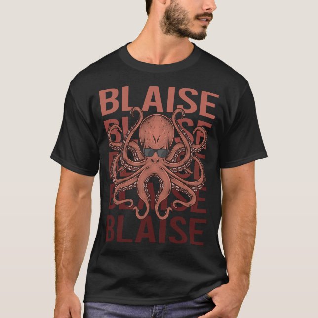 Funny Octopus - Name Blaise T-Shirt (Vorderseite)