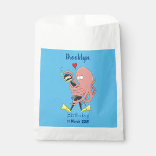 Funny octopus umarmt Taucher Cartoon Spaß Geschenktütchen
