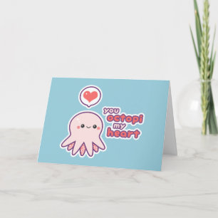Funny Octopus Valentine Feiertagskarte