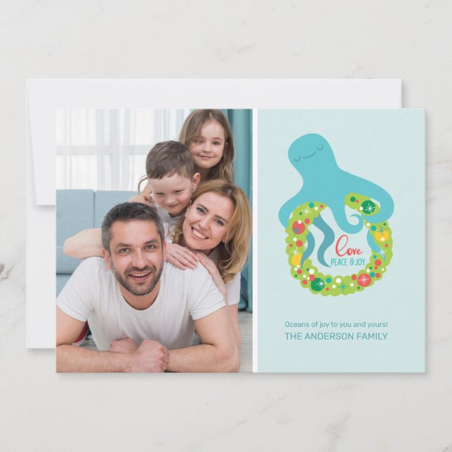 Funny Octopus Weihnachten (Vorderseite)