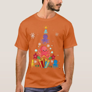 Funny Octopus Weihnachtsbaum Niedliche Weihnachten T-Shirt