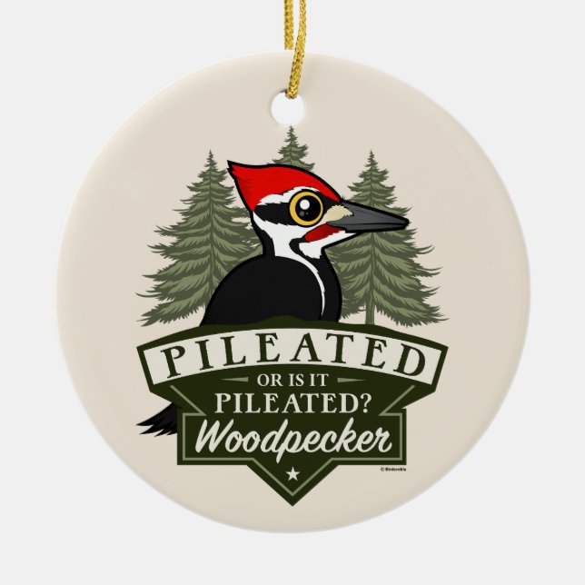 Funny oder ist es Pileated Woodpecker Pronunciatio Keramik Ornament (Vorne)