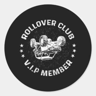 Funny Off-roading Atv Utv Rider Rollover Club Vip Runder Aufkleber
