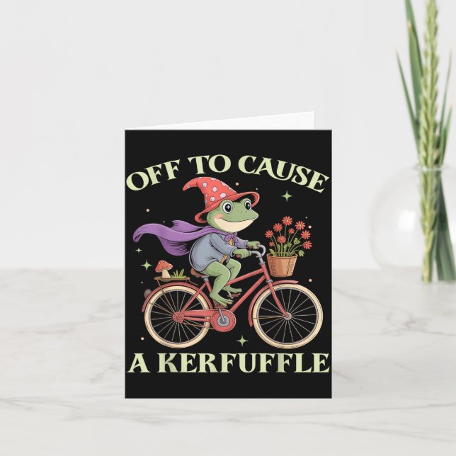 Funny Off To Cause A Kerfuffle Whimsical Wizard Fr Karte (Vorderseite)