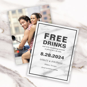 Funny Offbeat Wedding Save the Date mit Foto