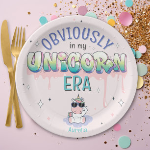 Funny offensichtlich in meiner Unicorn Era Geburts Pappteller