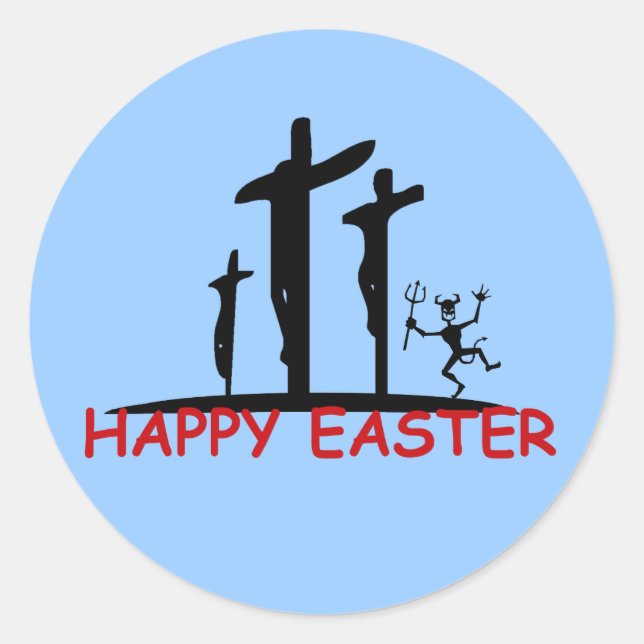 Funny Offensive Satan Runder Aufkleber (Vorderseite)