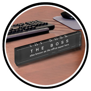 Funny Office Boss Führungskraft Geschenk Namensplakette