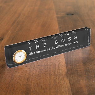 Funny Office Boss Führungskraft Geschenk-Schreibt Namensplakette