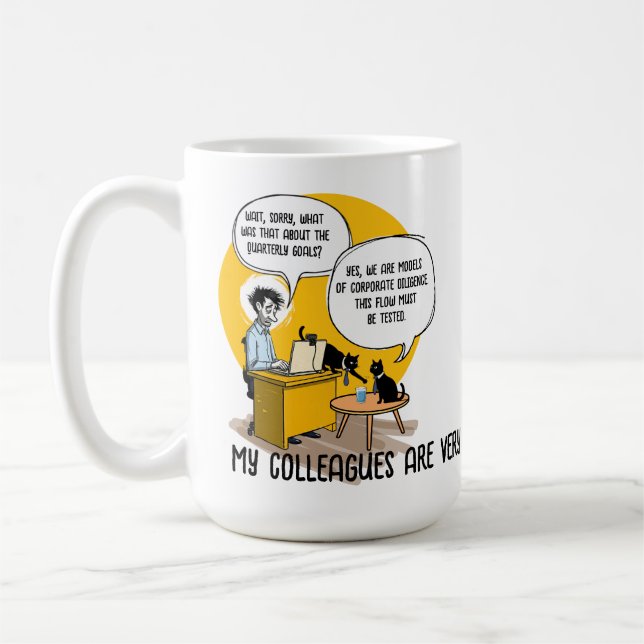 Funny Office Cat Humor Coworker Gift Work Meme Kaffeetasse (Links)
