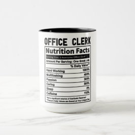 Funny Office Clerk Nutrition Fakten Tasse