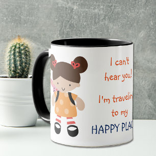 Funny Office Happy Place Backpack Tasse
