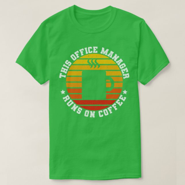 Funny Office Manager Coffee Lover Retro T-Shirt (Design vorne)