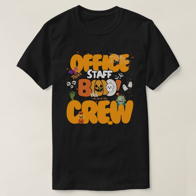 Funny Office Mitarbeiter Boo! Crew Halloween-Party T-Shirt (Design vorne)