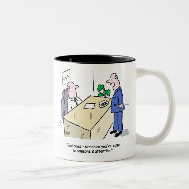 Funny Office-Mitarbeiter Zweifarbige Tasse (Rechts)