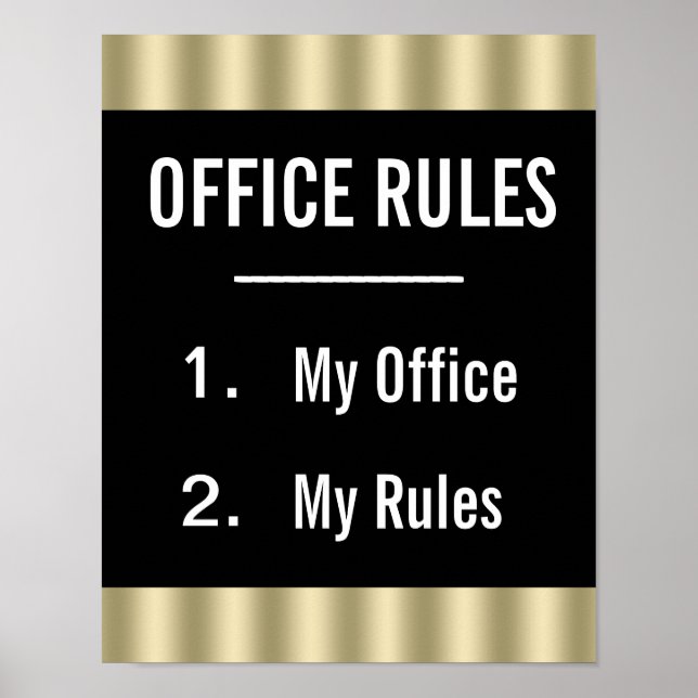 Funny Office Rules Poster (Vorne)