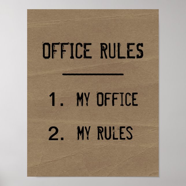 Funny Office Rules Poster (Vorne)