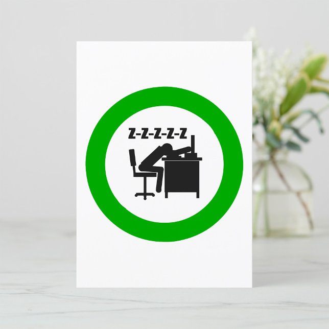 Funny Office Worker-Schlafen am Schreibtisch Einladung (Von Creator hochgeladen)