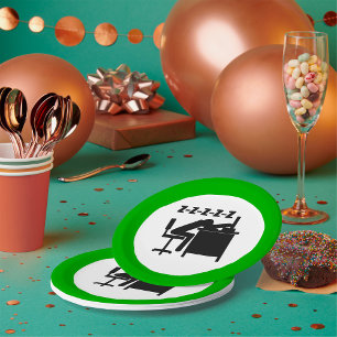 Funny Office Worker-Schlafen am Schreibtisch Pappteller