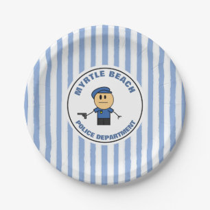 Funny Officer Ruhestand mit genau definiertem Name Pappteller