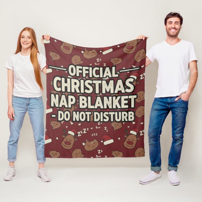 Funny Official Christmas Nap Do Not Disturb Fleecedecke (Beispiel)