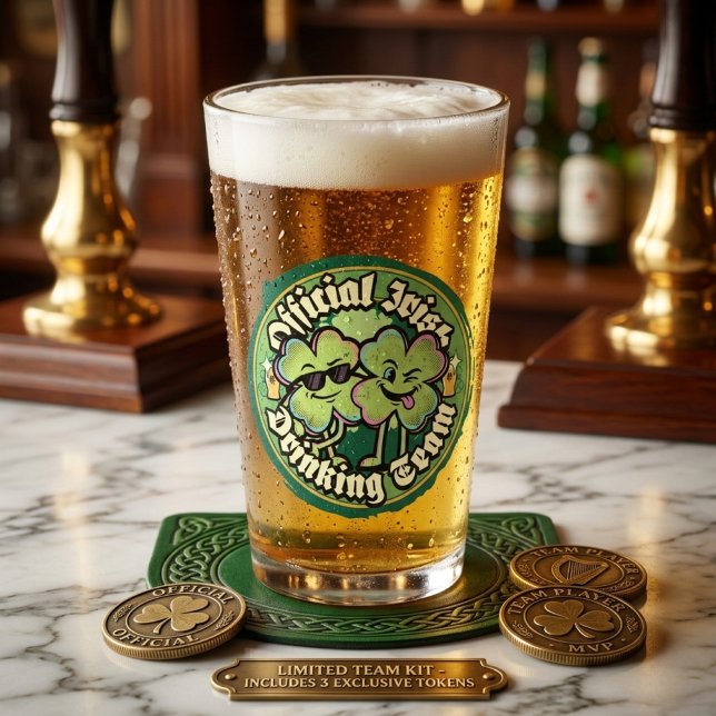Funny Official Irish Drinking Team St Paddy Glass Glas (Von Creator hochgeladen)