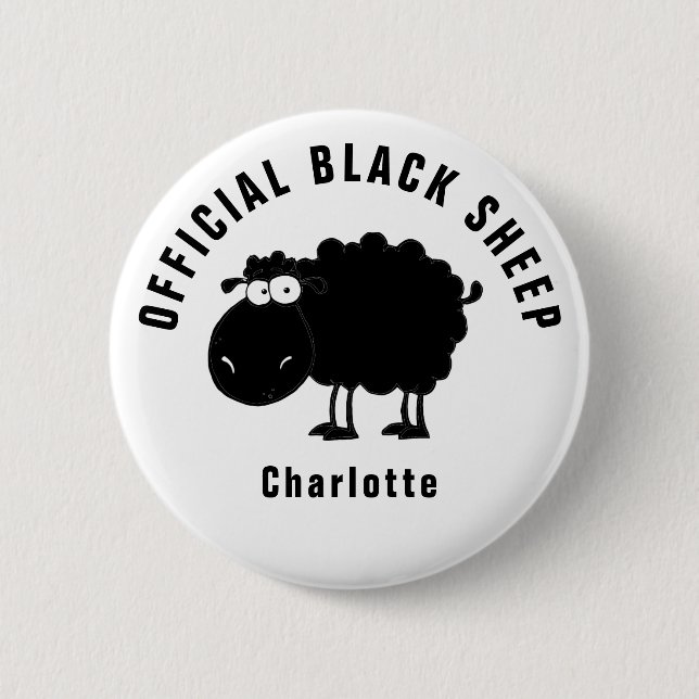 Funny Offiziell Black Sheep Button (Vorderseite)