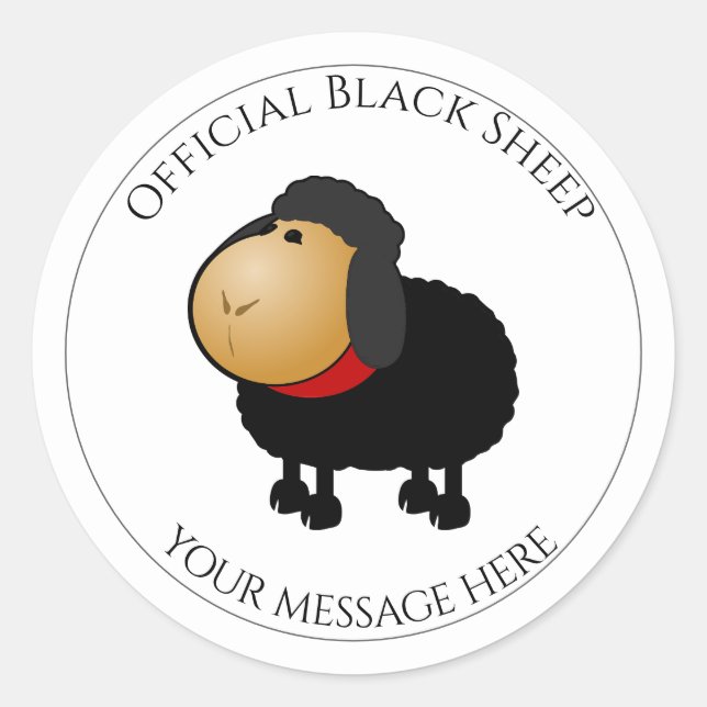 Funny Offiziell Black Sheep Sticker (Vorderseite)