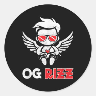 Funny Og Rizz Cupid Original Heart Valentinstag Runder Aufkleber