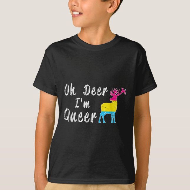 Funny Oh Dear Im Queer Lgbtq Pride Month Gift Panu T-Shirt (Vorderseite)