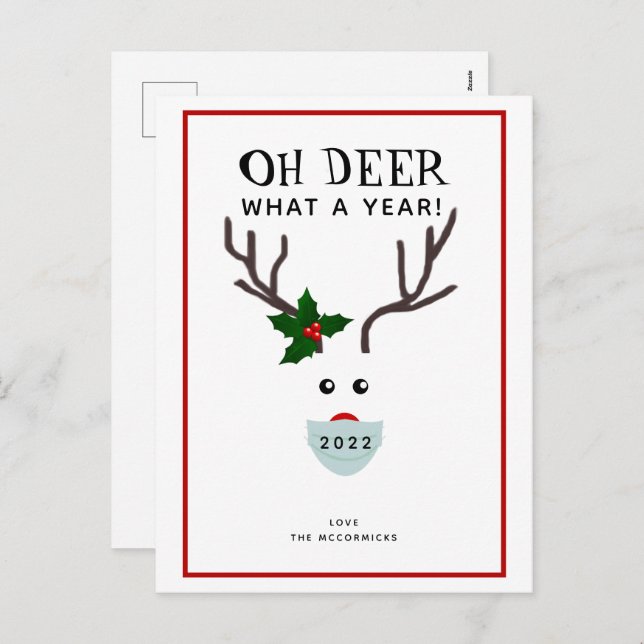 Funny Oh Deer What A Year 2021 Weihnachten (Vorne/Hinten)
