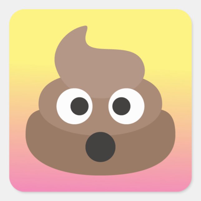 Funny Oh Kackte Emoji Stickers (Vorderseite)