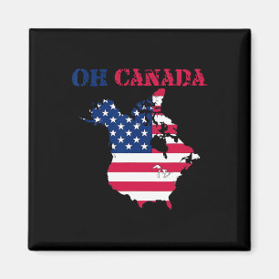 Funny Oh Kanada Funny Trump von US-Flaggen-T-Shirt Magnet