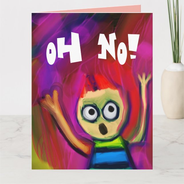 FUNNY oh nein! Über der Hütte BIRTHDAY CARD Karte (Vorderseite)