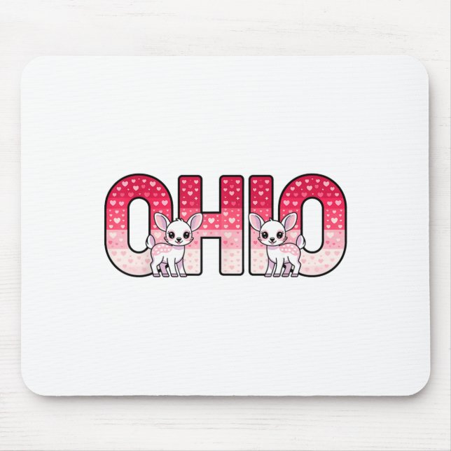 Funny Ohio Deer Midwestern Party O-h-i-o In Valent Mousepad (Vorne)
